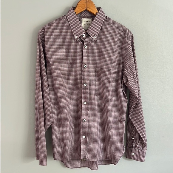 Billy Reid Gingham Style Plaid Cotton Button Down Shirt Medium Made In Italy - Picture 1 of 7